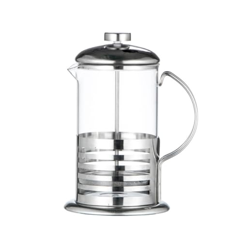 SHINEOFI Caffettiera Filtro in Vetro 800ml, Acciaio Inox, Argento