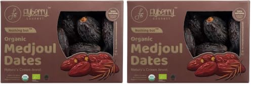 Image of Flyberry Gourmet Certified Organic Medjoul Dates (Khajoor /Khajur) 800g | 100% Natural | Rich in Calcium, Iron and Potassium | Instant Energy (Pack of 2)