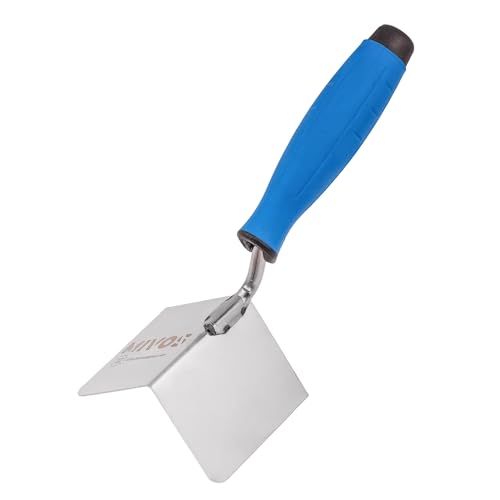Mivos Truelle d'Angle Extérieure en Acier Inoxydable 80 x 60 mm - Truelle Extérieure avec Poignée Souple - Spatule d'Angle à 90° - Truelle d'Angle...