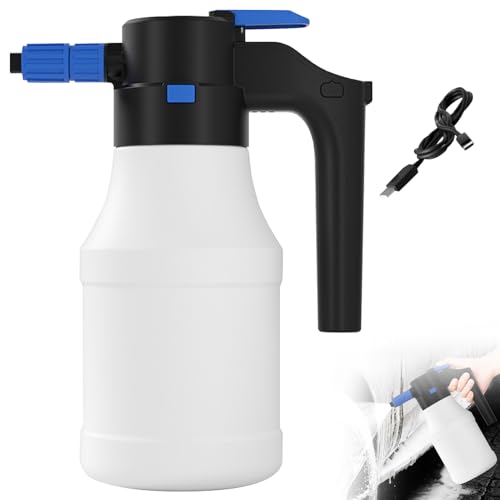 Upiulote Pulverero de Espuma de automóvil 1.5L Humnado de Espuma eléctrica Tipo-C PP PE Recargable Botella de pulverización de Alta presión inalámbrica para la Limpieza del automóvil Lavado de Agua