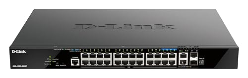 Image of D-Link 28-Port PoE Switch, Gigabit Ethernet Layer 3 Stackable Smart-Managed, 20x PoE (370 Watt), 4X 2.5GBase-T PoE, 2X 10GBase-T, 2X 10G SFP+ Ports (DGS-1520-28MP)