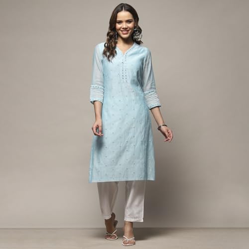 Image of BIBA Women Polyester Regular Fit Asymmetric Kurta