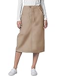 Adar Universal Scrub Skirts for Women - Mid-Calf Drawstring Scrub Skirt - 707 - Khaki - 10