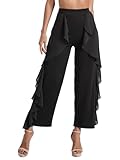 La conception haute Tour de Taille et les jambes larges flattent mieux la taille et allongent visuellement la proportion des jambes
