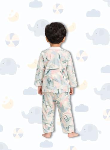 Image of 3BROS Kids Pure Cotton Night Suit Set | Boys Girls Printed Sleepwear Shirt & Pajama Clothing Combo | Soft Breathable Night Dress Outfit | Pack of 2