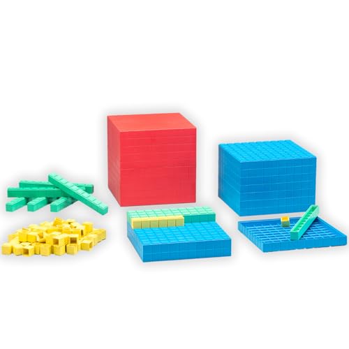 WISSNER® Dienes Dezimal-Rechenmaterial mit 121 Teilen aus nachhaltigem RE-Plastic – Aktives Lernen mit den Zehnersystem-Teilen für das bessere Verständnis von Zahlen und Mengen