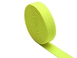 Jesep Yong Neon Yellow Fold Over Elastic 3/4'' 20mm 10 Yards Stretch FOE Elastic Ribbons Sewing Knit Elastic Lingerie Trim for Clothing Headbands Baby Girl Hair Bow