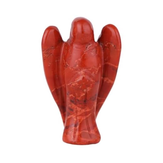 Morella edelsteen rode jaspis engel geluksbrenger beschermengel om mee te nemen 3,5 cm in fluwelen zakje