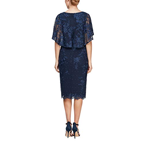 Image of Alex Evenings Women's Short Embroidered Cocktail Dress, Wedding Guest (Petite and Regular Sizes)