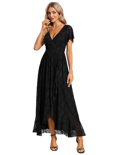 Amazon.com: Ever-Pretty Women's Lace V Neck Ruffles Sleeves Pleated Empire Waist A-Line Maxi Formal Dresses Black US4 : Clothing, Shoes & Jewelry Amazon.com: Ever-Pretty Women's Lace V Neck Ruffles Sleeves Pleated Empire Waist A-Line Maxi Formal Dresses Black US4 : Clothing, Shoes & Jewelry