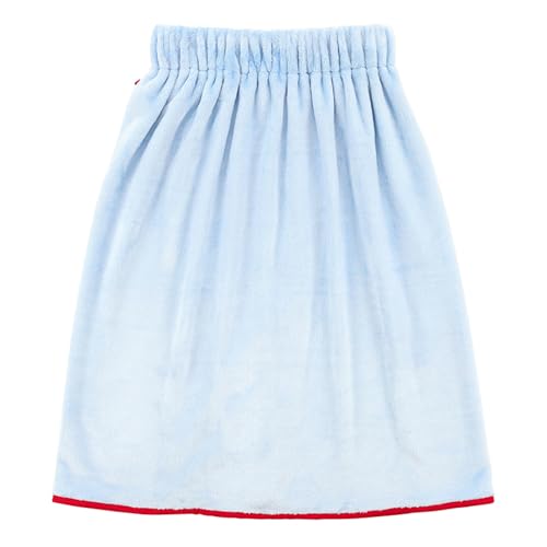 Image of Bella Sleep + Spa Women's Ultra Soft Plush Luxury Spa Shower Bath Wrap with Adjustable Closure, One Size, Light Blue /Red