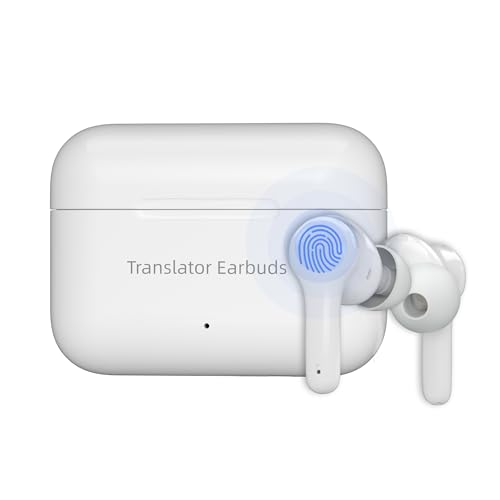 ANFIER M6S Language Translator Earbuds Two Way Real-time with 144 Languages and Accents 8 Offline Language Translation Packs Lifetime Free Translation Earbuds with APP (Online & Offline Translation)