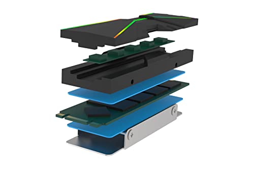 Xilence M2SSD.B.ARGB M.2 2280 SSD PCIe NVMe/SATA Cooler, 3PIN ARGB 5V, Easy Assembly - Image 3