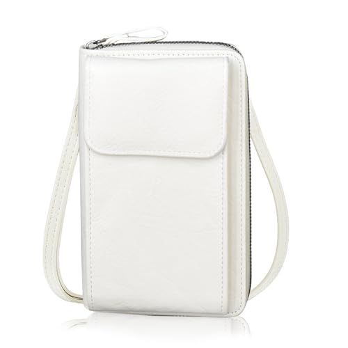 TeeYee Women Small Crossbody Bag Cell Phone Purse PU Leather Wallet with Credit Card Slots Zipper Adjustable Strap