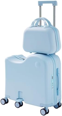 TABU Ride-on Luggage with Portable Bag for Kids, Blue