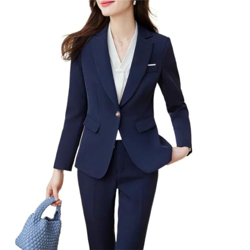 Women Temperament Business Interview Slim Blazer and Pants Sets Office Lady Work Wear Professional Suits2