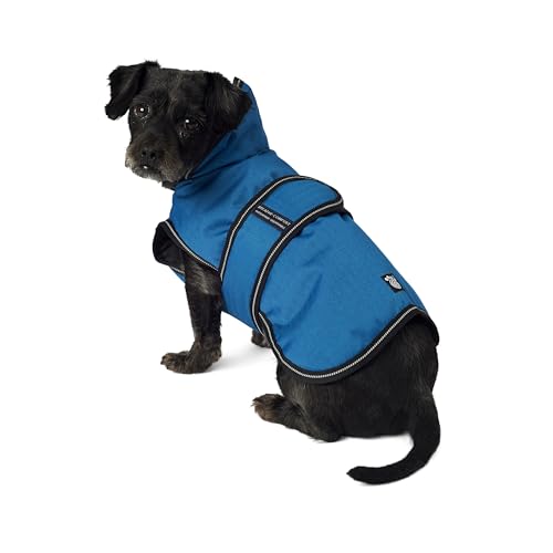 PetRageous 7303TS Juneau Waterproof Cold Weather Dog Coat with Full Chest Coverage Leash Opening - 11-Inch Long Heavyweight Jacket for Small Breeds, Teal