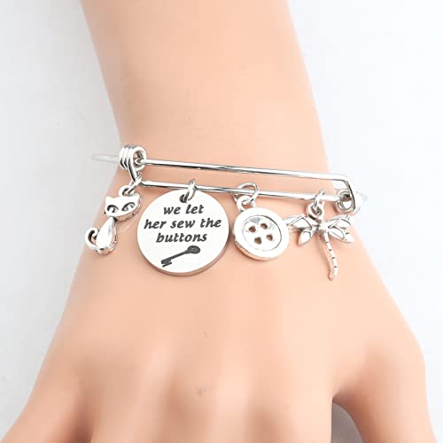 KEYCHIN Horror and Fantasy Film Inspired gift We Let Her Sew The Buttons Bracelet4