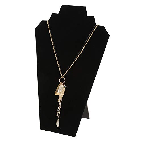 Foraineam 9 Pack Necklace Display 12.5 Inches Black Velvet Jewelry Easel Display Holder Pendants Chains Showcase Organizer Stand - Thumbnail 7