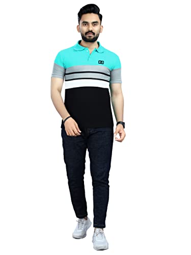 Image of Men's Regular Fit Striped Polo T-Shirts