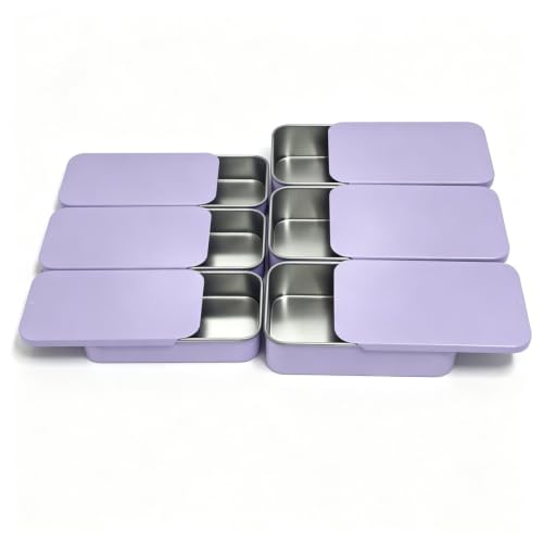 Image of Goodma 24-Pack Slide Top Rectangular Metal Tin Containers, Purple