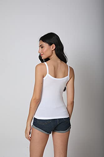 Image of Good Connection Women's Spaghetti Straps Plain Cotton Camisole Slip Seamless Tank Top