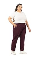 CUPID Women`s Plus Size Cotton Track Pants, Comfortable Lower, Trouser, Joggers, Nightwear n Daily Use Gym Wear Lounge Pant for Ladies_Wine_4X-Large