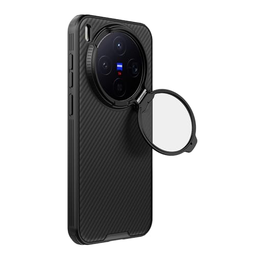 Image of PRITO for Vivo X300 Case with Camera Cover, Compatible with MagSafe, Full Camera Protection, Shockproof Protective, Adjustable Kickstand, Case with Stand. (Black, X300)