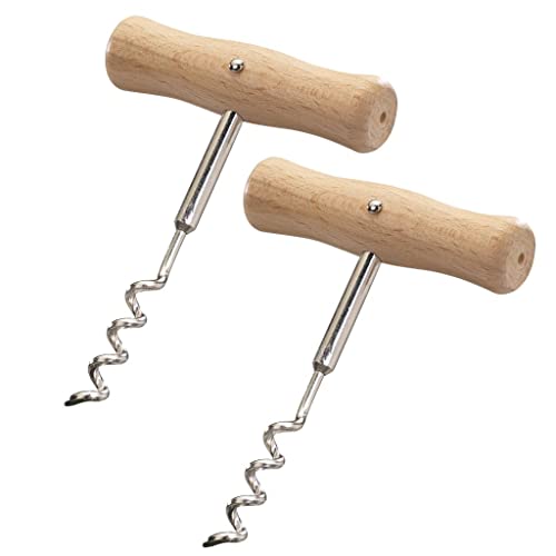 Westmark 2 sacacorchos, espiral con alma, longitud: 10,4 cm, madera/acero, Woody, marrón claro/plata, 101222E3