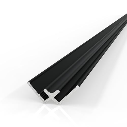 AUPROTEC Aluminium Profile Inner Corner Profile Black 100 cm Corner Connector Aluminium Corner Profile Connection Profile for 3 mm Shower Back Walls Wall Cladding Profile Strips for Kitchen Back Wall