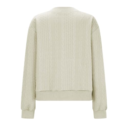 Sweatshirts for Women Fall Casual Zip-Up Crop Cardigan Loose Fashion Solid Color Versatile Jackets for Going Out4