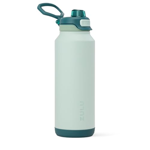Image of ZULU Powerfill Pro 40oz Stainless Steel Water Bottle with Quick Fill Lid, Triple Walled Vacuum Insulated Metal, Leak Proof Locking Lid, Sip and Chug, Reusable BPA Free, Evergreen
