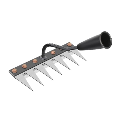 WeiLaiKeQi Gardening Harrow Manual Agricultural Tool Tool Loose Soil Tool Lightweight Garden Rake Rake para cultivar o quintal do gramado , 7 Ancinho de Dente