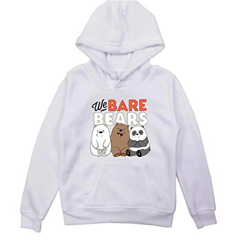 XCO-LEE Kids We Bare Bears Pull Over Hooded Sweatshirts-Boys Girls Cute Bear Long Sleeve Fleece Hoodies with Pocket (2T-14Y) White XCO-LEE Kids We Bare Bears Pull Over Hooded Sweatshirts-Boys Girls Cute Bear Long Sleeve Fleece Hoodies with Pocket (2T-14Y) White