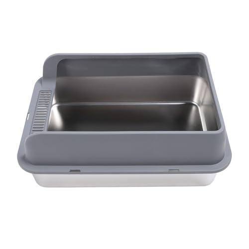 Caja sanitaria de acero inoxidable para gatos extra grande miniatura 3