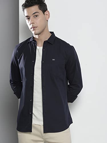 Image of The Indian Garage Co Men Slim Fit Solid Full Sleeves Cutaway Collar Casual Shirt
