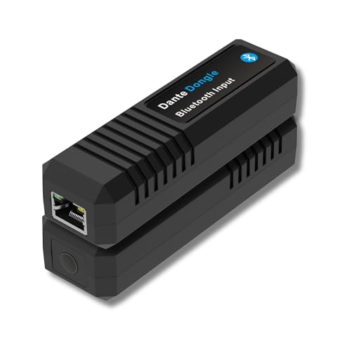 J-Tech Digital Dante Dongle Adapter 2x1 with Bluetooth and PoE, Input/Output IO Dante Adapter Supports 2x1 Channel Signal Transmission [JTECH-DA21D-B]