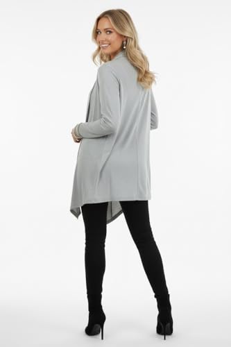 Image of ToBeInStyle Womens Open Front Long Sleeve Lightweight Asymmetrical Draped Cardigan with Side Pockets
