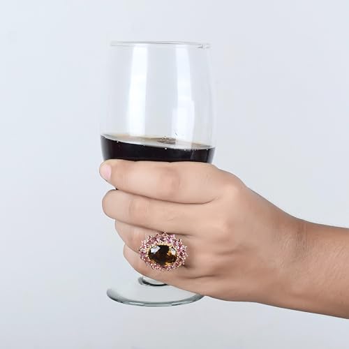 Bague plastron plaqué or saphir rose, le cadeau idéal pour célébrer une femme unique