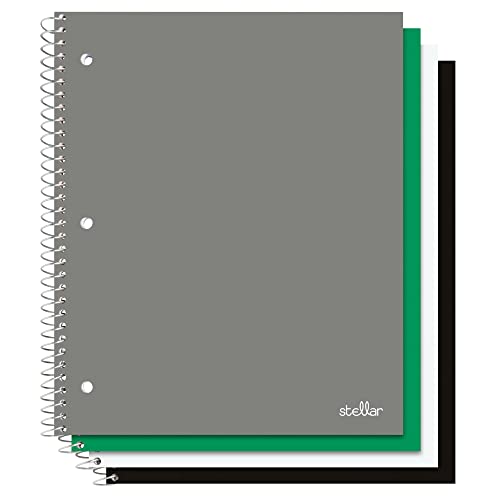 Office Depot® Brand Stellar Poly-Notizbücher, 20,3 x 26,7 cm, 1 Thema, breit liniert, 100 Blatt, verschiedene Farben, 4 Stück Cover