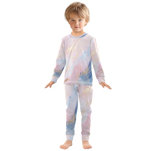 senya Pink Marble Pajamas Set Long Sleeve Soft Cotton Sleepwear 2 Piece3