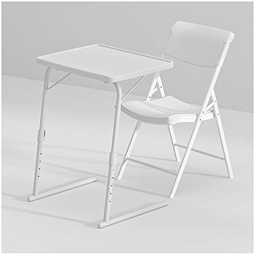 Schreibtisch klein, Tisch klein 6-stufige Höhenverstellung 3-Fach Desktop-Verstellung, pc Schreibtisch No-Assembly mit Stuhl für Small Room