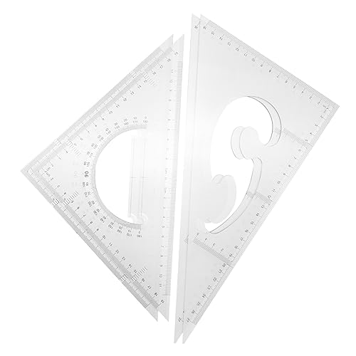 Holibanna 4Pcs Triangle Ruler Set Plastic Geometry Rulers for Students Precision Measuring Triangles for Drawing and Design