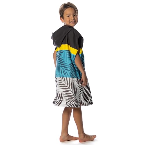 Image of Flow Changing Poncho for Kids - Microfiber Hooded Swim Towel Poncho for Boys & Girls, Perfect for Beach, Pool, or Swim - Quick Dry, Absorbent, Light Weight, and Easy to Pack (Shoreline, Medium)
