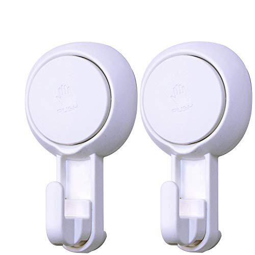 吸盤 強力 フック プッシュdeロック 2個組 細 落ちない 壁 傷つけない FIN-872
