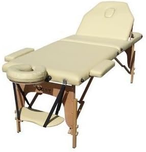 QliveLuxury Portable Massage Table - Beige with Carrying Bag