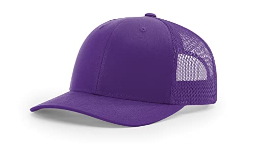 Joes USA Richardson 112 Trucker Hat - Womens Premium Adjustable Snapback Hats-OSFM-Purple