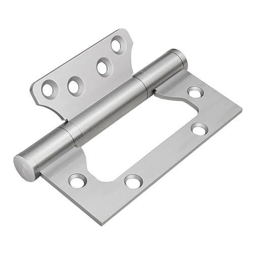VOLUKA 6 Pack Non-Mortise Door Hinges - Easy to Install, 4" × 3" Stainless Steel Door Hinges - Smooth Movement and Heavy Duty, Silver by VOLUKA - Used condition - US$14.33
