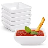 WBDVYLO 3 oz Square Dipping Bowl, White Melamine Sauce Dish for Home Kitchen BBQ...