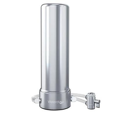 Waterdrop 5-Stage Stainless Steel Countertop Filter System, 8000 Gallons Faucet Water Filter, Reduces Heavy Metals, Bad Taste and Up to 99% of Chlorine (1 Filter in Total)?WD-CTF-02